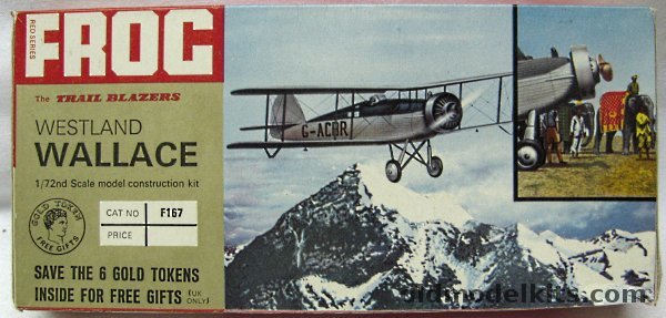 Frog 1/72 Westland Wallace Trail Blazers 'Red Series - Trailblazers - Gold Token' Issue, F167 plastic model kit